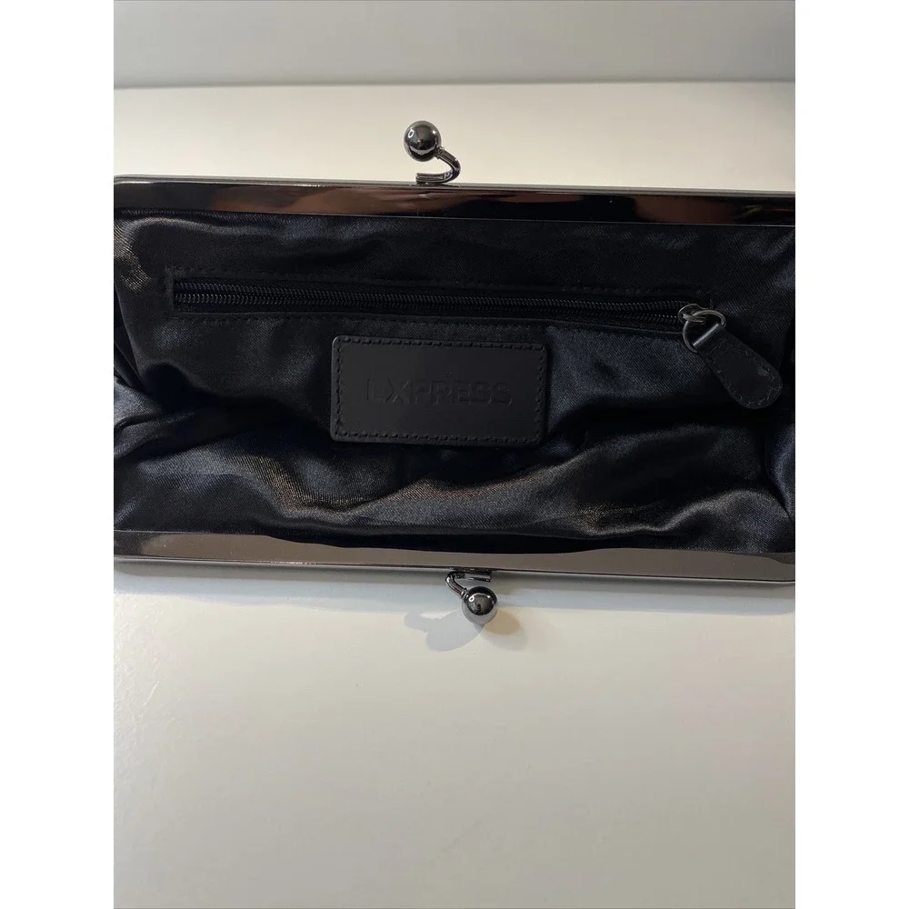 Express Black Bead Clutch Wedding Eventing Handbags Black Beaded Purse EUC G84‎